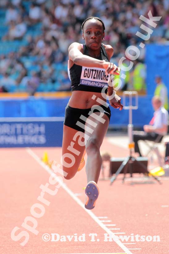 Sineade Gutzmore in the triple jump at the Sainsbury's British Championships, Birmingham.